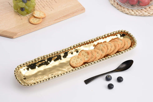 Pampa Bay Porcelain Cracker Cheese and Charcuterie Tray (Gold)...