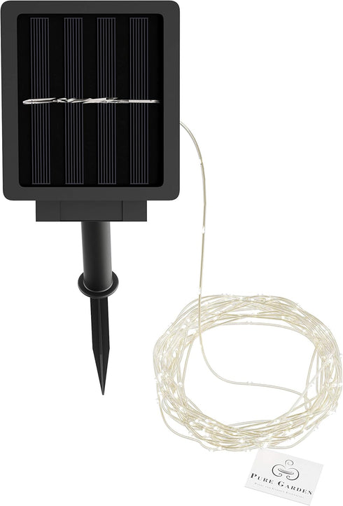 Pure Garden Solar-Powered 100 Fairy Lights, Warm White...