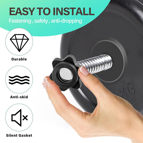 6 Pcs 25mm Spinlock Collars, Dumbbell Hex Nut Anti-Slip Dumbbell Rod Nut 1 Inch Standard Barbell Screw Collar Dumbbell Screw Collar for Dumbell We...