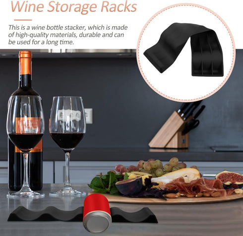 Luxshiny European Style Wine Racks Countertop Wine Bottle Display Mat Wine Holders Storage Organizer Can Easy Stacker Storage Rack for Kitchen Cou...