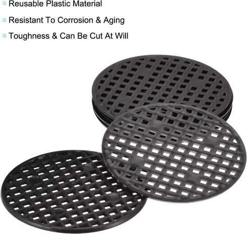 MECCANIXITY 30 Pcs Flower Pot Hole Mesh Pad 2.2" Invisible Rigid Round Plastic Bottom Grid Drainage Screens Prevent Soil Loss for Flower Plant, Bo...