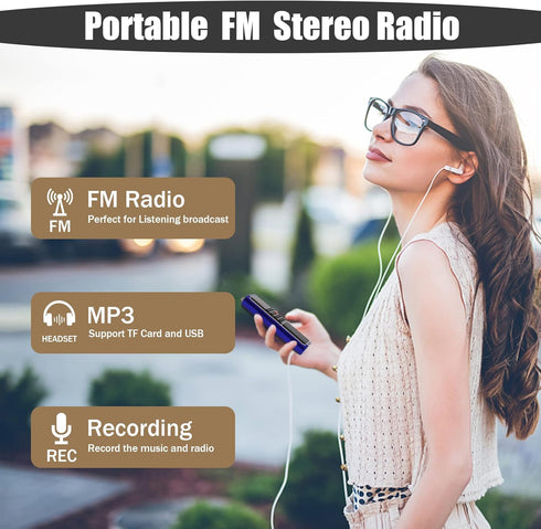 Leting Portable Radio with Mp3 Speaker, Radios Porable FM, Radio Support Tf Card/USB/Music Recording, Emergency Radio Rechargeable Battery Powered...