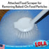 Lola Products Dish Brush w/Scraper, Durable Fiber Non-Scratch Bristles, Ergonomic Non-Slip Grip Handle, for Baked-on & Caked-on Messes, 1 Pack...