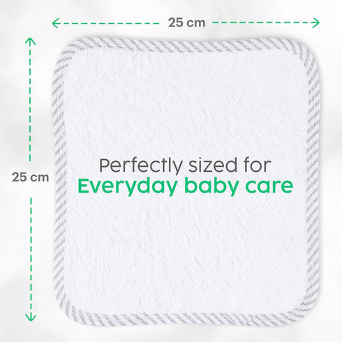 San Francisco Baby Bamboo Rayon Washcloths for Newborn - Soft, Absorbent, 6-Piece, White...