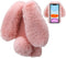 Rabbit Case for LG Stylo 6, LCHDA Cute 3D Bunny Ears Soft Furry Hairball Fuzzy Warm Winter Faux Fur Plush Fluffy Flexible TPU Bumper Women Girls P...