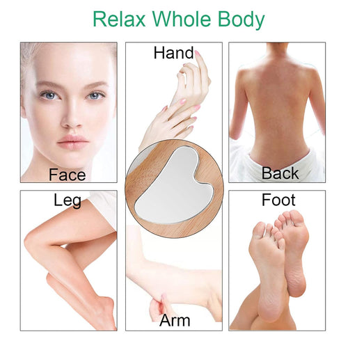 Stainless Steel Gua Sha - Metal Gua Sha, for Face, Neck, Body Skin Care Tools, Muscle Relaxing and Relieve Fine Lines and Wrinkles, Durable Stainl...