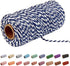 Twine String,328Ft Butcher?Twine,cotton?string?for cooking,crafts,gardening ,gift wrapping,plants(Deep blue and white)...