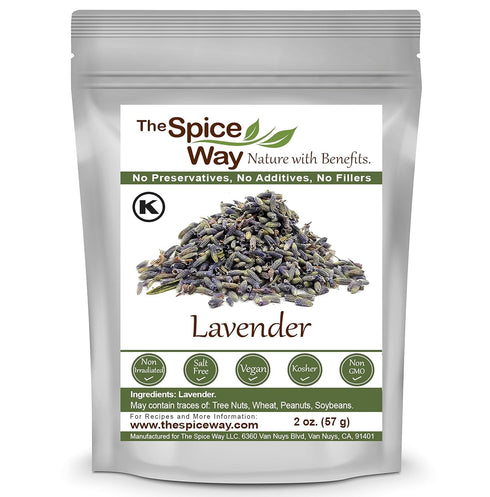 The Spice Way Lavender Flowers - (2 oz) dried flower buds for tea and culinary use - Culinary Lavender Buds - Dried Edible Lavender for Drinks, Ch...