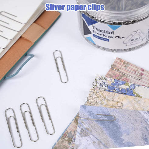 Large Paper Clips,Jumbo Paper Clips,2Inch Paper Clips Large Size, 300 Pcs Smooth Big Paperclips for Office Supplies Sliver...