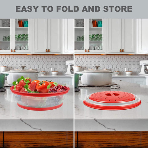 2 in 1, Aidacom Microwave Mat & Food Cover- 12" Mat as Bowl Holder, Cover for Splatter Guard, Multi-use: Silicone Trivet, Pot Holders, Drying, Bak...