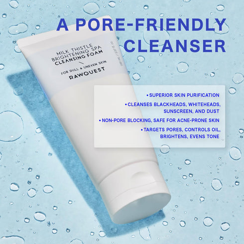 RAWQUEST- Korean Deep Pore Cleansing Foam | Brightening, Exfoliator, Remove Blackheads, Dead Skin Cells & Makeup | Daily Face Wash Cleanser with 8...