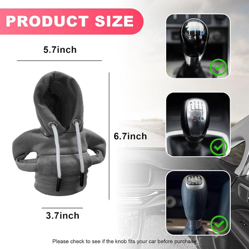 Car Shift Knob Hoodie, Fashionable Sweater Gear Shift Cover, Funny Auto Gear Shift Knob Cover for Warm Winter, Vehicle Interior Shift Knob Protect...