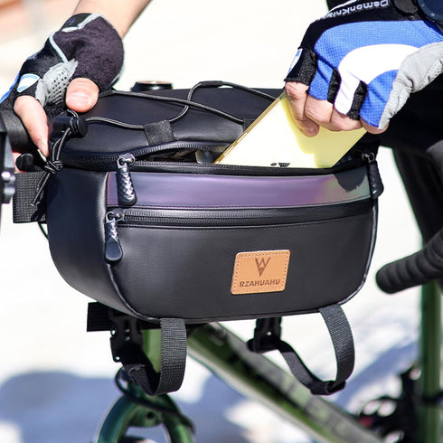 CamGo Waterproof Handlebar Bag for Bike - Cycling Front Storage Basket Bags Multifunctional Small Shoulder Pack for Men & Women (Black)...
