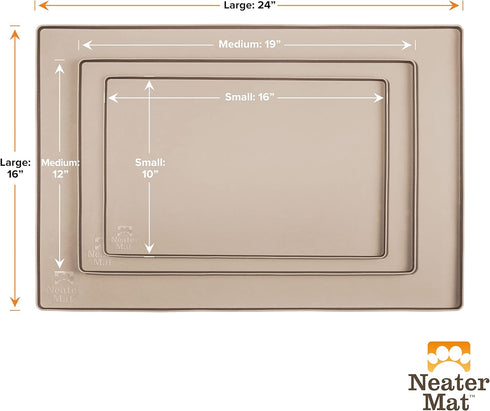Neater Pet Brands Neater Mat - Waterproof Silicone Pet Bowls Mat - Protect Floors from Food & Water (Cappuccino, 19" x 12" Silicone)...