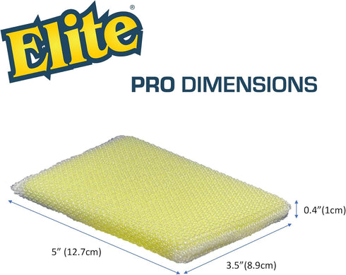 Elite PRO All Purpose Cleaning Pad, 2 Pack, Non Scratch, Dish Sponge, Scrubber, Made in USA. Large Thin Sponge for Kitchen and Household Use. Flex...