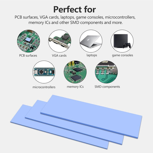 UCEC 30PCS Silicone Thermal Pads GPU, Reusable CPU Thermal Pad GPU Thermal Pads SSD Thermal Pad, Conductive Heatsink 0.5/1.5/ 1mm Thermal Pad for ...
