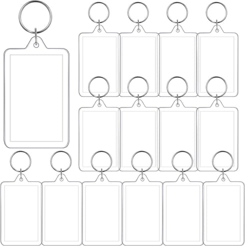 Yaomiao Acrylic Photo Frame Keychain Holder Photo Picture Insert Blank Keyring for DIY Craft(2 x 3 Inch,15 Pieces)...