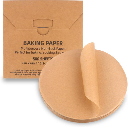 500 Pcs Parchment Paper Baking Sheets Round 6 Inch,Round Cake Pan Parchment liners,Baking Parchment Non-Stick Baking Parchment Paper Circles,Bakin...