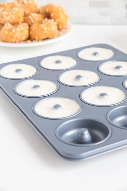 Fox Run Non-Stick Mini Donut Pan, 12-Cavity Donut Mold, Makes 2" Bite Sized Donuts...