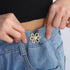 6 Sets Flower Jeans Button Pant Waist Tightener, Adjustable Jean Button Pin, Detachable Jean Button, No Sewing Buttons for Jeans Pant Clips for Lo...