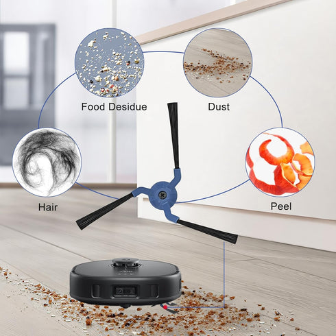 Side Brush Replacement for Eufy X10 Pro Omni Main Brush Robot Vacuum Cleaner-6Pack...