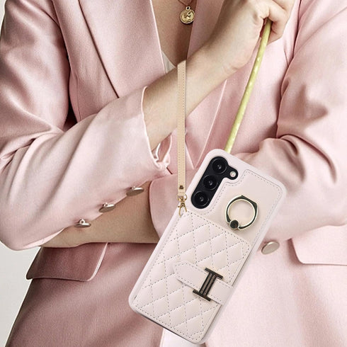 Phone Case for Samsung Galaxy S23 Plus S23+ 5G Wallet Cover with Screen Protector and Ring Stand Card Holder Slot Crossbody Strap Cell S23plus 23S...