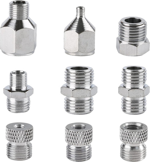 SAGUD 9pcs Airbrush Adapter Set Air Brush Fitting Connector Kit Airbrush Accessories for Mini Air Compressor and Air Hose Supplies...