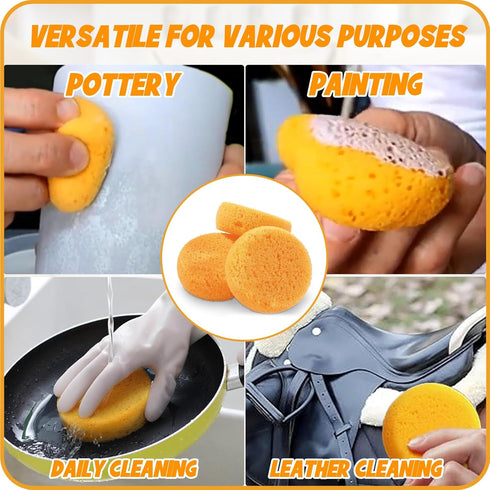 15Pcs Pottery Sponges for Clay, Clay Sponge 3inch, Craft Sponge for Cleaning Sponge Horse Bridle, Round Sponge, Clay sponges for Pottery, for Kitc...