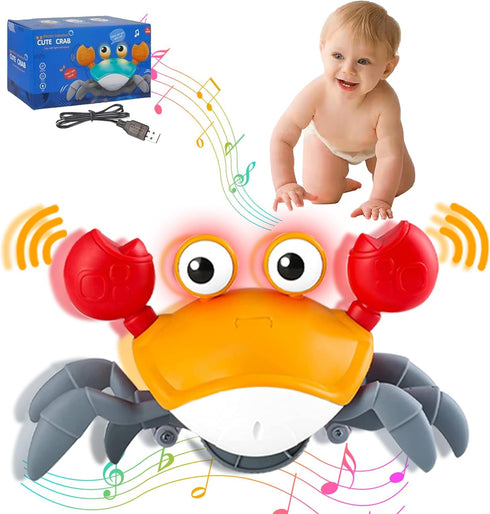 Crawling Crab Baby Toys Infant -Encourage Crawling 3 4 5 6 7 8 9 10 11 12 Babies Boy Girl -Musical, Light up, Tummy Time Toys 3-6 6-12 9-12 12-18 ...