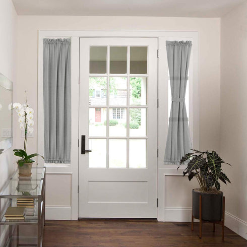 H.VERSAILTEX Linen French Door Curtains Semi Sheer Light Reducing Privacy Doors Window Cover with Tieback | Rod Pocket 1 Panel Door Shades for Gla...
