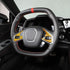 Real Carbon Fiber Steering Wheel Button Cover Sticker Compatible with Corvette C8 2020-2023, Car Steering Wheel Panel Protection Frame Sticker Tri...