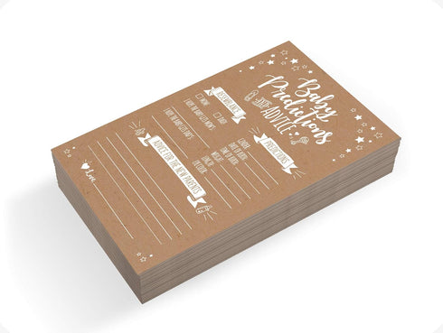 Neatz 50 Rustic Baby Shower Prediction and Advice Cards - Gender Neutral Boy or Girl, Baby Shower Games...