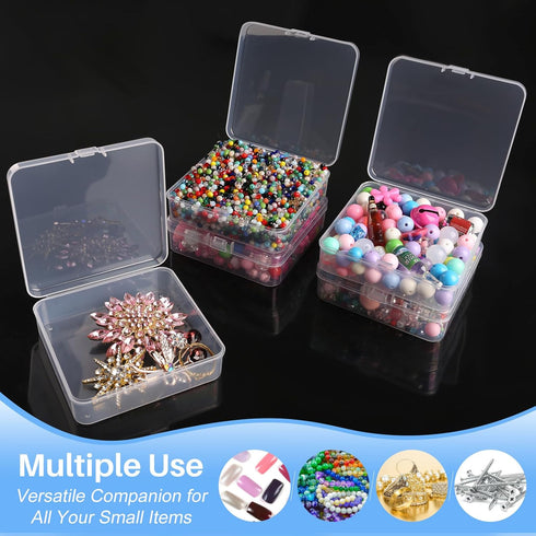 KAUIQU Bead Organizer Box, 12 Pack Clear Plastic Small Storage Container with Lid, Diamond Art Storage Containers Use for DIY Crafts, Pills, Jewel...