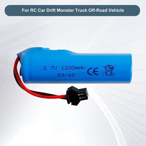 Battery 3.7V 1200mAh Li-ion Rechargeable Battery with USB Charger Cable SM-2P Plug for RC Car Drift Monster Truck Off-Road Vehicle Remote Control ...