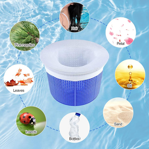 20 Pack Pool Skimmer Socks,Reusable Effective Pool Filter Basket Socks?Pool Filter Socks Net Saver for Inground and Above Ground Pools/Pool Skimme...