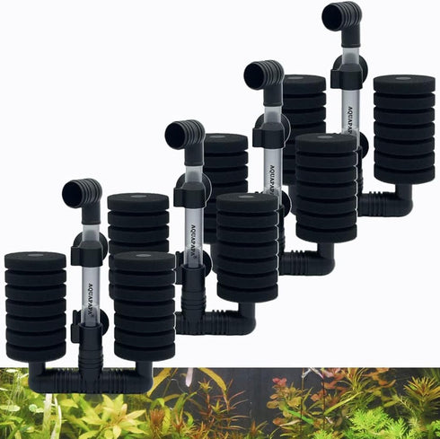 4X Dual Bio Sponge Filter for Betta Fry Aquarium Fish Tank Up to 30 Gallon ea. (Dual Sponge Filters 4-Pack)...