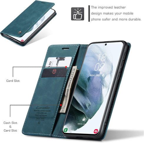 Kowauri Flip Case for Galaxy S21,Leather Wallet Case Classic Design with Card Slot and Magnetic Closure Flip Fold Case for Samsung Galaxy S21 5G (...