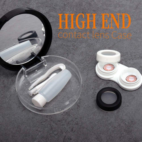 Contact Lens Case, Cute Moon And Stars Contact Holder Cases Kit with Lenses Remover Tool Tweezers Mirror Solution Bottle Portable Contacts Contain...