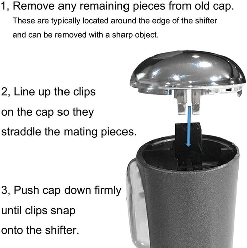 BASIKER F150 Shifter Knob Chrome Cap for 2004 2005 2006 Ford F-150 Patent Pending with Strong Clips Triple Chrome Plated Easy Installation Better ...