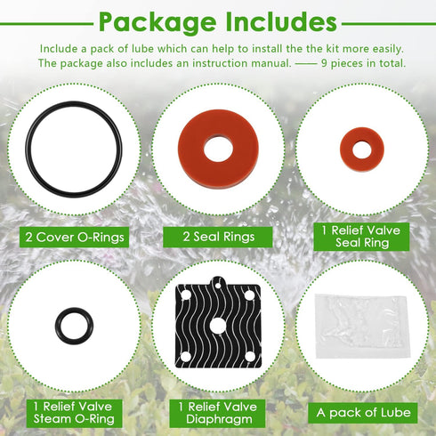 Replace for Wilkins 1/4"-1/2" Model 975XL 975XL2 Rubber Repair Kit Backflow Preventer Repair Kit, Including Lubricant...