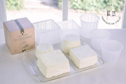 Country Trading Co. Cheesemaking Molds Set of 5 - Ricotta Cheese Draining Baskets for Home Cheese making Made in Italy...