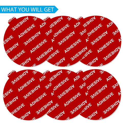 Dashboard Pad Mounting Disk Sticky Adhesive Replacement Kit, PKYAA 6pcs 2.1"(53mm) Circle Heat Resistant Double-Sided Stickers for Suction Cup Car...