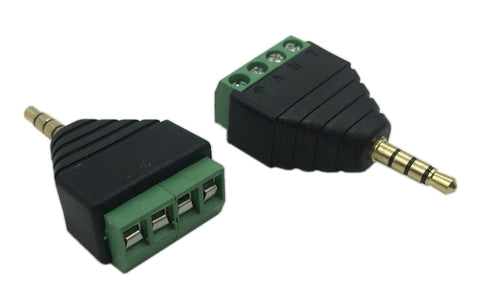 Cerrxian 3.5mm 4 Pole Stereo TRRS Audio Video Male to 4 Screw Terminal Female Headphone Replacement Solderless Balum Converter Adapter (2-Pack)...