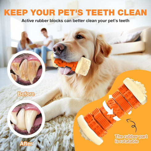 Dog Toys for Aggressive Chewers Indestructible Dog Toys, Tough Dog Chew Toys, Interactive Dog Toys Dog Puzzle Toys for Large Dogs Rubber Dog Enric...