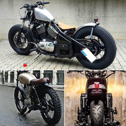 DREAMIZER Motorcycle Tail Light Red 8 LED Stop Lamp Compatible With Chopper Bobber Cafe Racer Bike...