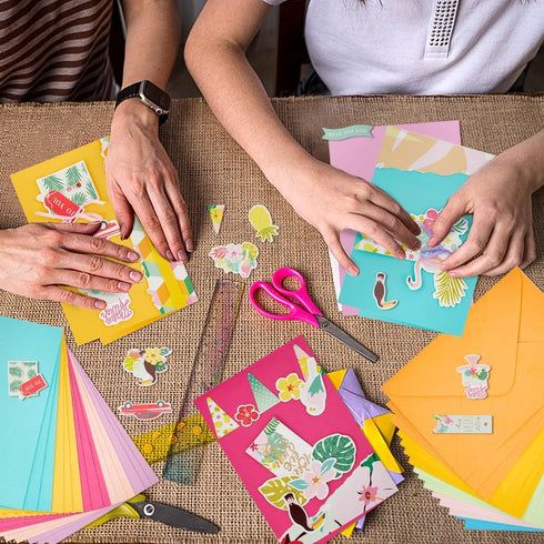 AHANDMAKER Handmade DIY Greeting Card Kits 15 Blank Cards 15 Colorful Envelopes DIY Greeting Card Making Kit Giftable DIY Greeting Card for Teache...