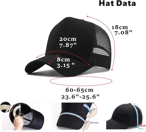 Oversize XXL Mesh Trucker Hat big head hats for men High Crown Baseball Cap Breathable Dad Hat Adjustable 23.6"-25.6"...