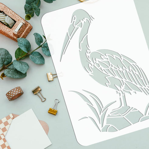 FINGERINSPIRE Pelican Painting Stencil 8.3x11.7inch Reusable Southern Bird Drawing Stencils DIY Art Pelican Pattern Painting Template Animal Theme...