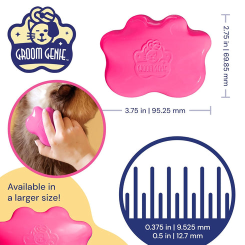 Small 4" Dog Pet Hair Massaging Brush Grooming Tool for Cats Dogs Long or Short Hair Raspberry Pink...