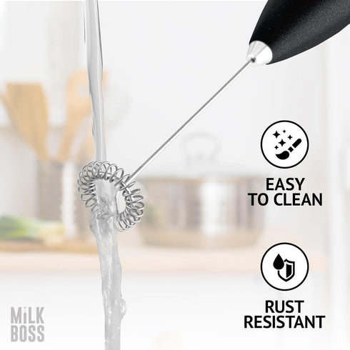 Milk Boss Matcha Whisk - Handheld Electric Stirrer - Matcha Frother Wand & Drink Mixer - Electric Whisk for Matcha Tea & Green Tea - Durable Stain...
